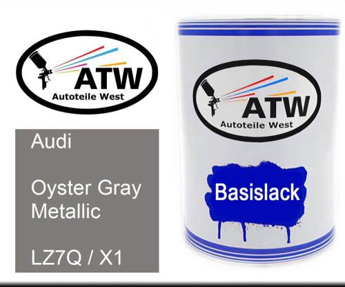 Audi, Oyster Gray Metallic, LZ7Q / X1: 500ml Lackdose, von ATW Autoteile West.